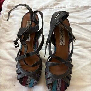 Chic Black Strappy Sandals double buckle- Laughing Monkey
